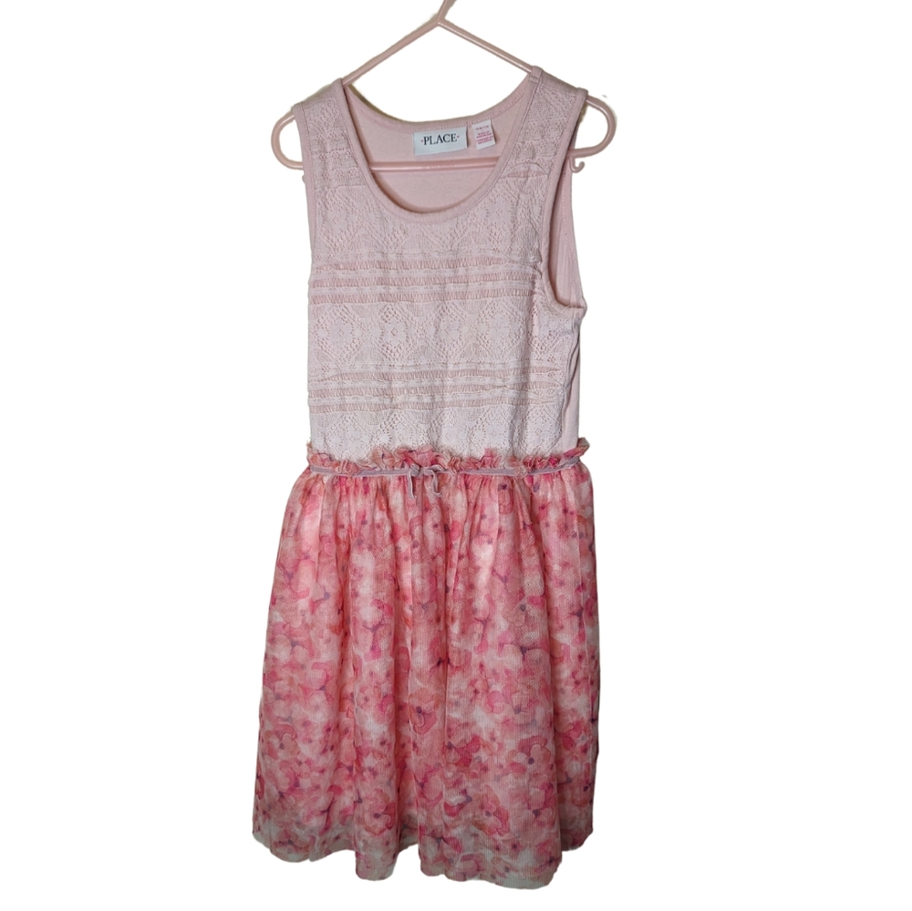 🔖4 for $20 Children's Place sz7/8 Pink Sleeveless dress with lacy look VGUC